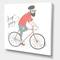 Designart - Hipster Man On A Bicycle - Children's Art Canvas Wall Art Print